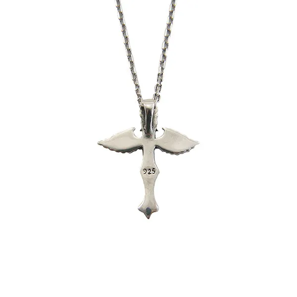 2 Wings Cross (Medium Size) Sterling Silver Necklace