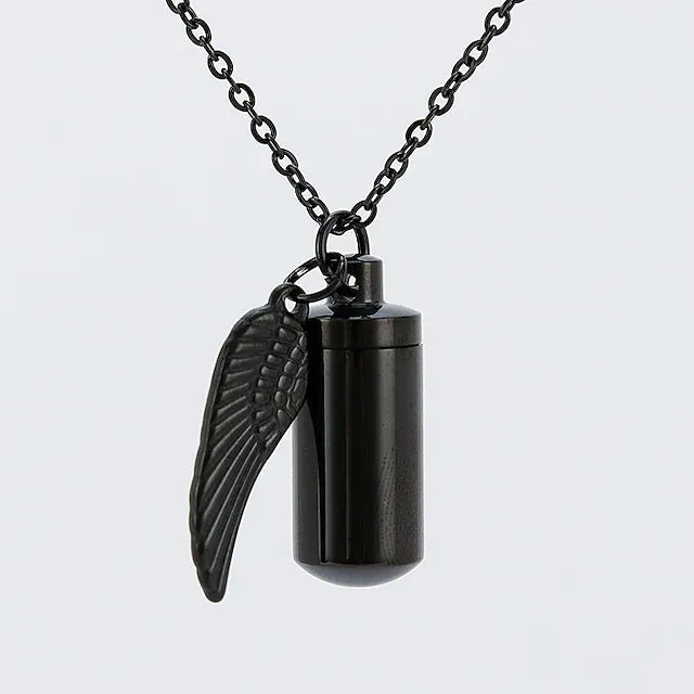 Angel Wings Stainless Steel Ashes Necklace