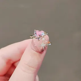 Angel’s crystal heart Ring