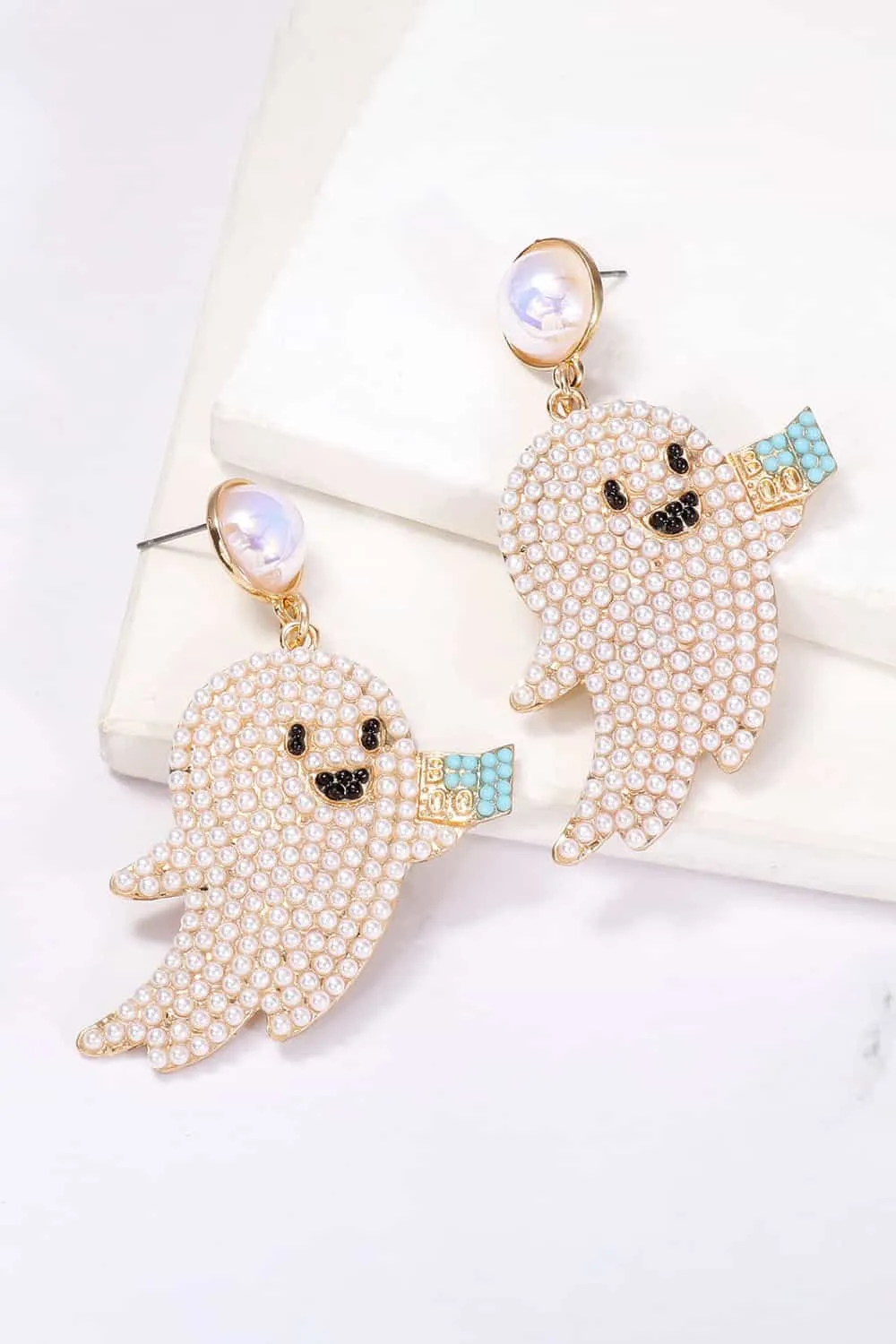 *APP EXCLUSIVE* Ghost Shape Synthetic Pearl Dangle Earrings