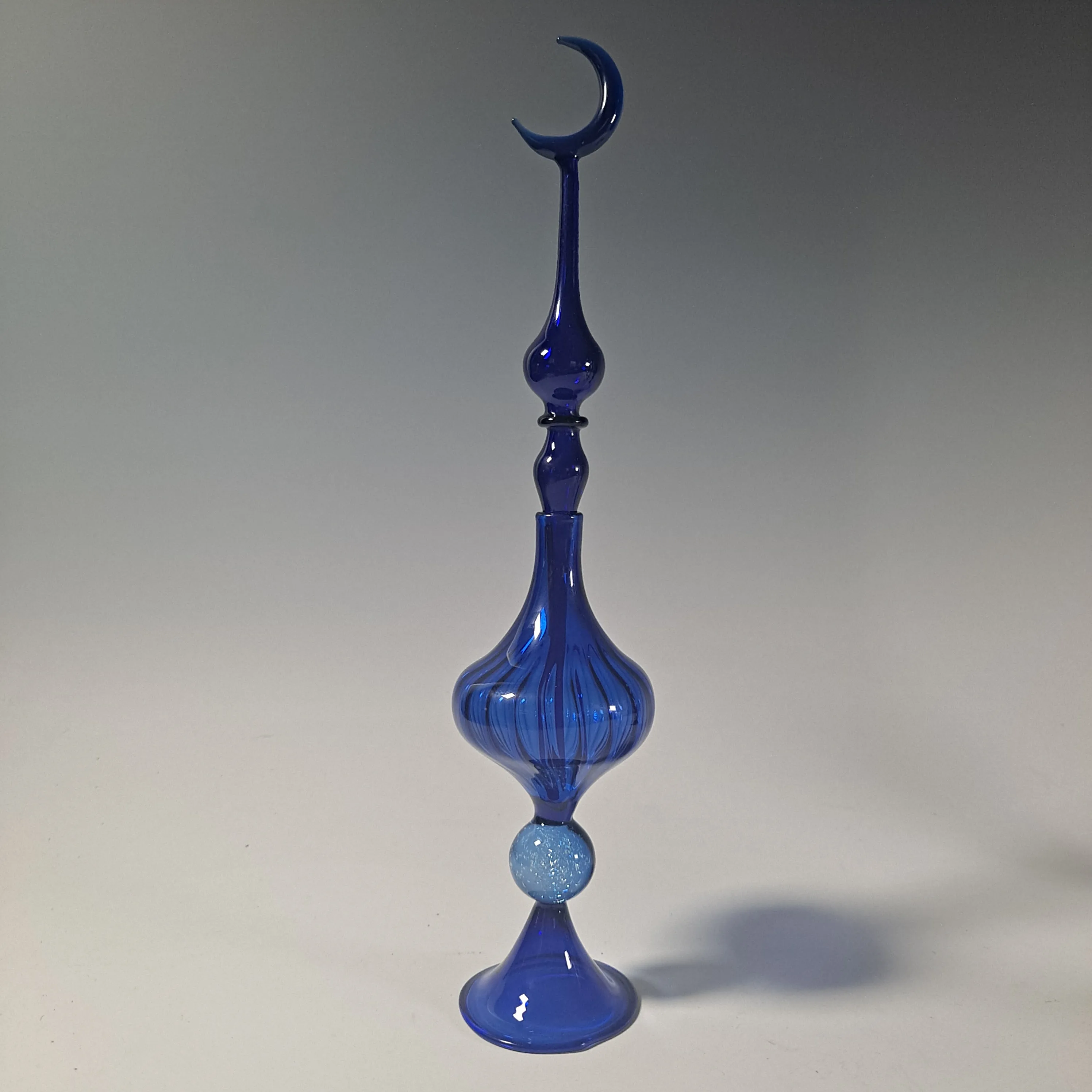 Cobalt Blue Celestial Potion Bottle Collection -  Handblown Glass Moon Perfume Bottles