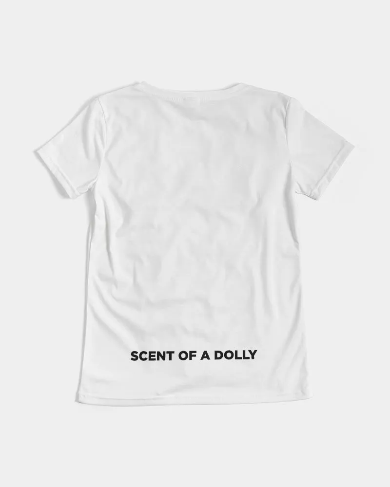 DOLLY WHITE PERFUME BOTTLE Women's V-Neck Tee