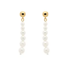 Graduated Pearl & Gold Earrings