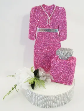 Perfume bottle and dress centerpiece