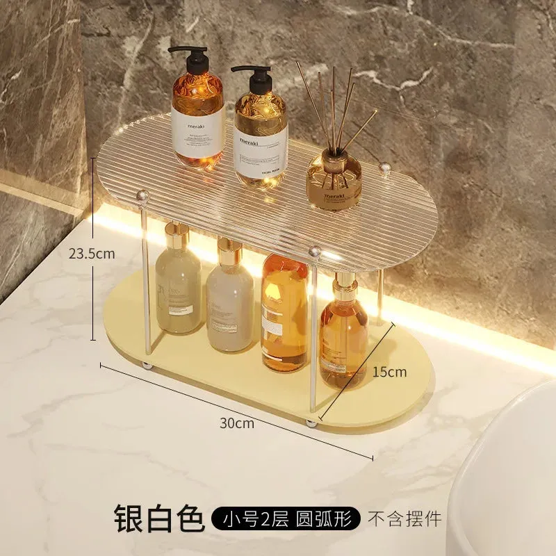 SINOTAO  -  Ins Acrylic Desktop Rack Bathroom Toilet Storage Rack Layered Finishing Rack Bedroom Cup Storage Cosmetic Perfume Display Rack