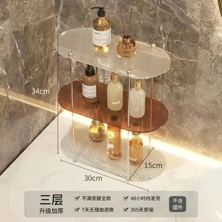 SINOTAO  -  Ins Acrylic Desktop Rack Bathroom Toilet Storage Rack Layered Finishing Rack Bedroom Cup Storage Cosmetic Perfume Display Rack