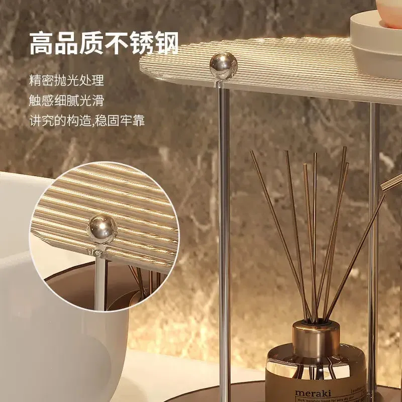 SINOTAO  -  Ins Acrylic Desktop Rack Bathroom Toilet Storage Rack Layered Finishing Rack Bedroom Cup Storage Cosmetic Perfume Display Rack