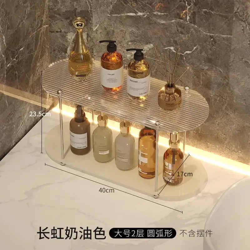 SINOTAO  -  Ins Acrylic Desktop Rack Bathroom Toilet Storage Rack Layered Finishing Rack Bedroom Cup Storage Cosmetic Perfume Display Rack