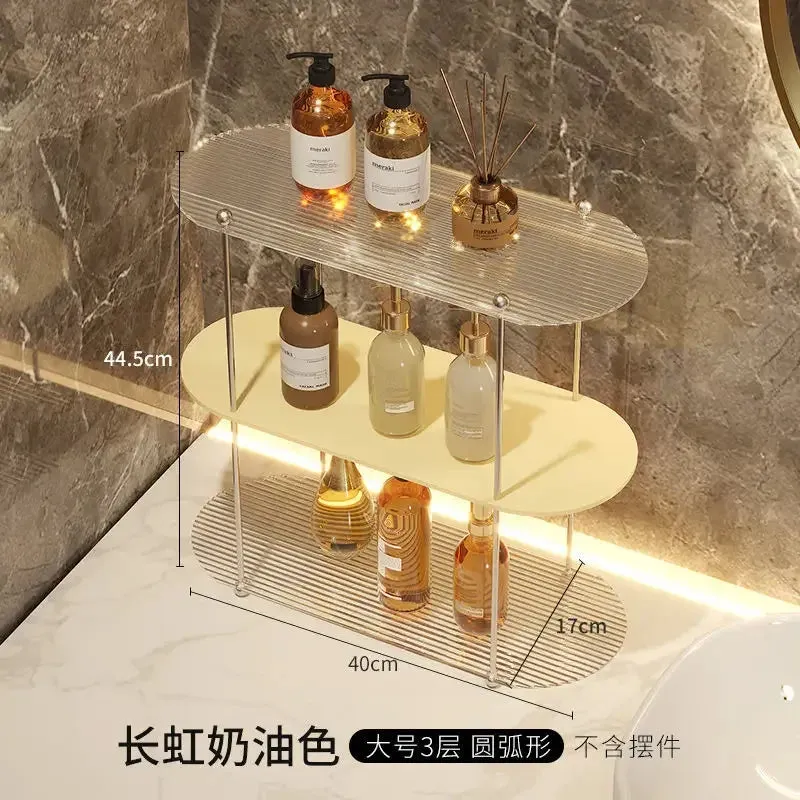 SINOTAO  -  Ins Acrylic Desktop Rack Bathroom Toilet Storage Rack Layered Finishing Rack Bedroom Cup Storage Cosmetic Perfume Display Rack