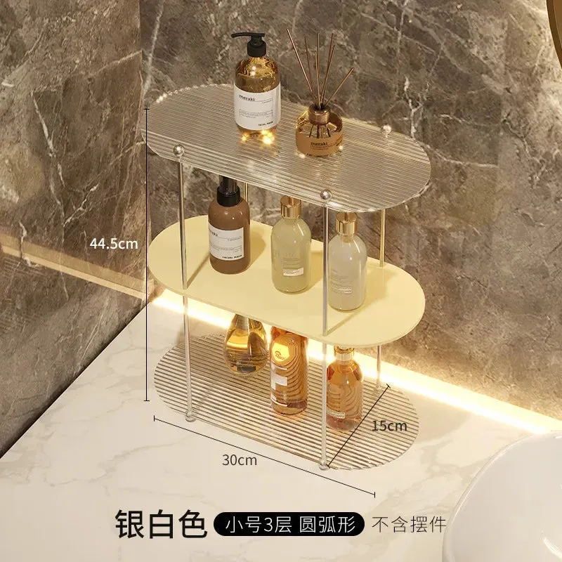 SINOTAO  -  Ins Acrylic Desktop Rack Bathroom Toilet Storage Rack Layered Finishing Rack Bedroom Cup Storage Cosmetic Perfume Display Rack