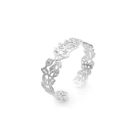 Small Leaf Pattern Sterling Sliver Bangle